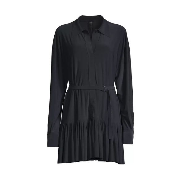 Norma Kamali Ruffle Belted Shirtdress - XL - Picture 1 of 16